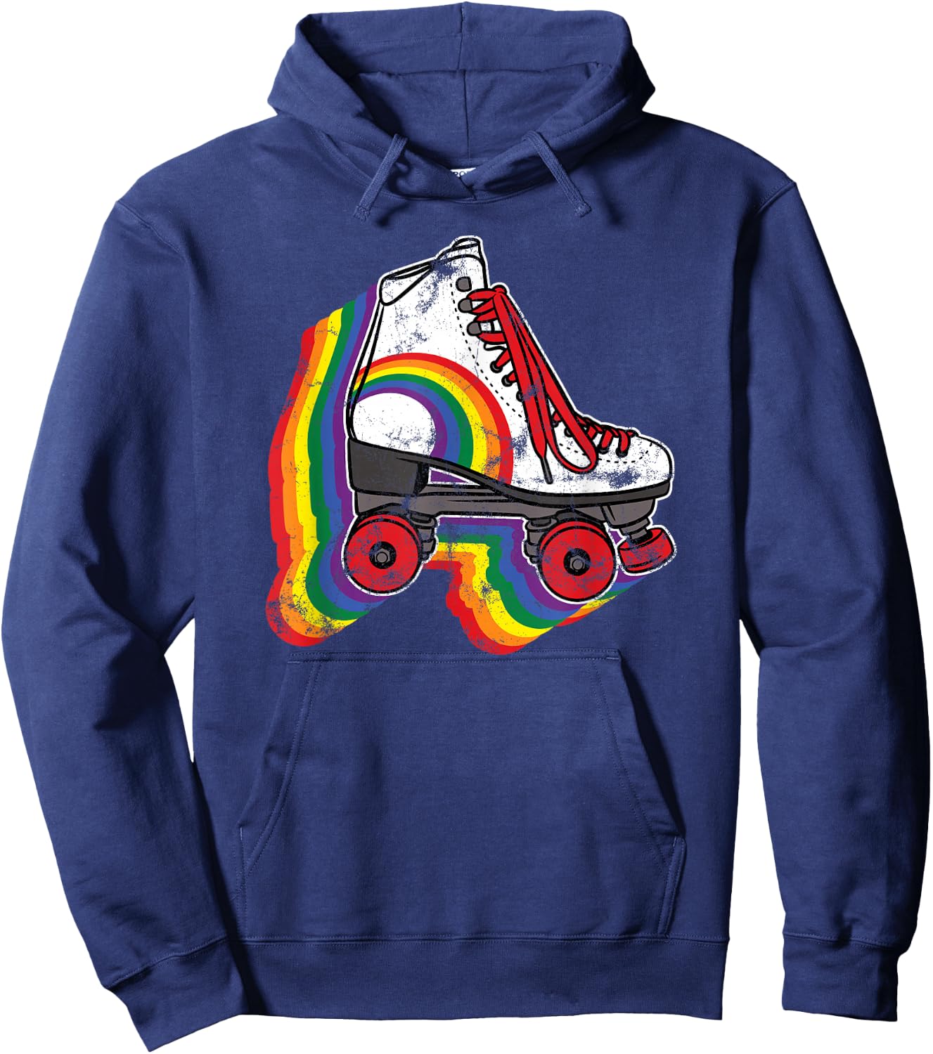 Rainbow Vintage Roller Skating Hoodie - Hoodie | Navy