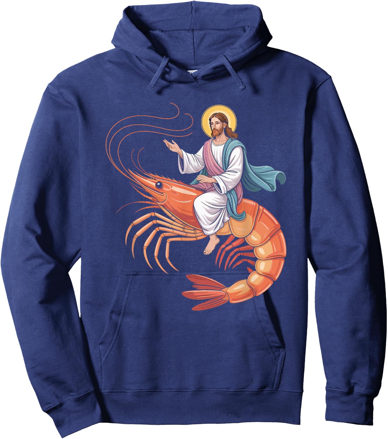Holy Shrimp Meme Parody Design Hoodie - Hoodie | Navy