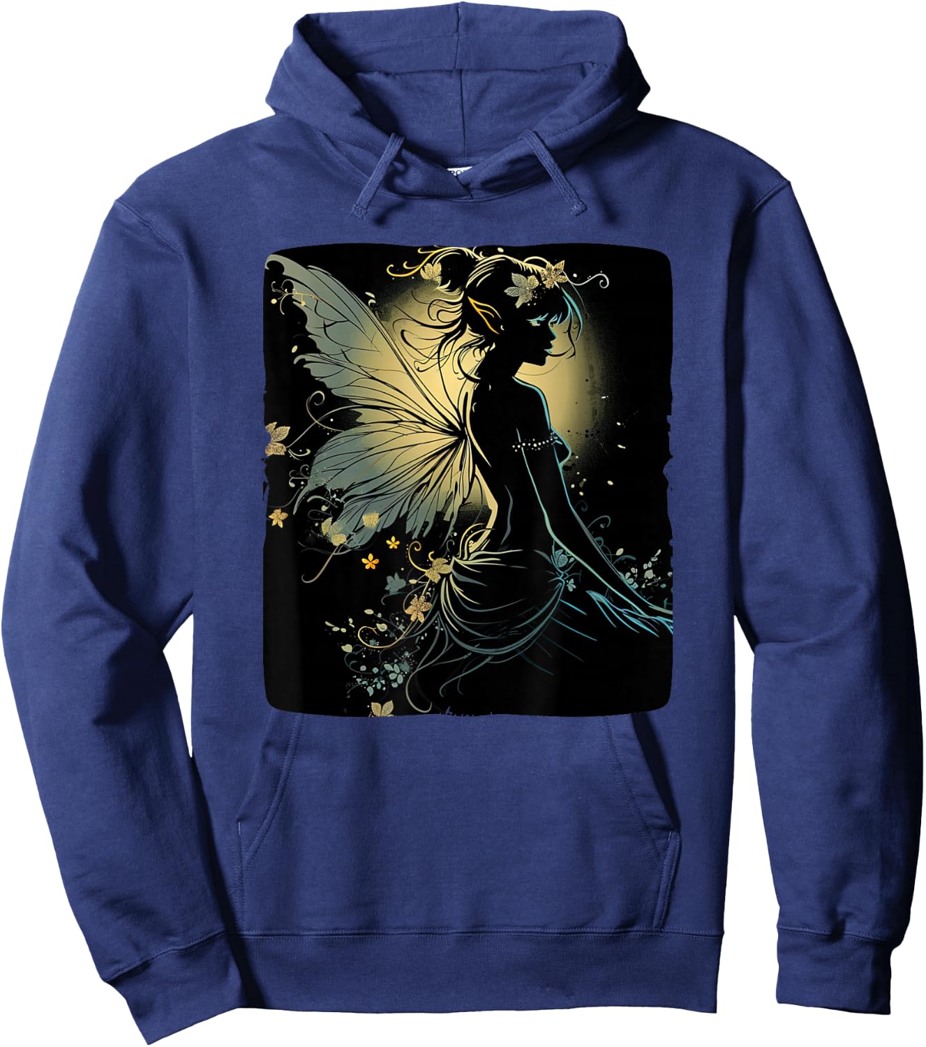 Cool black fairy with wings Hoodie - Hoodie | Navy