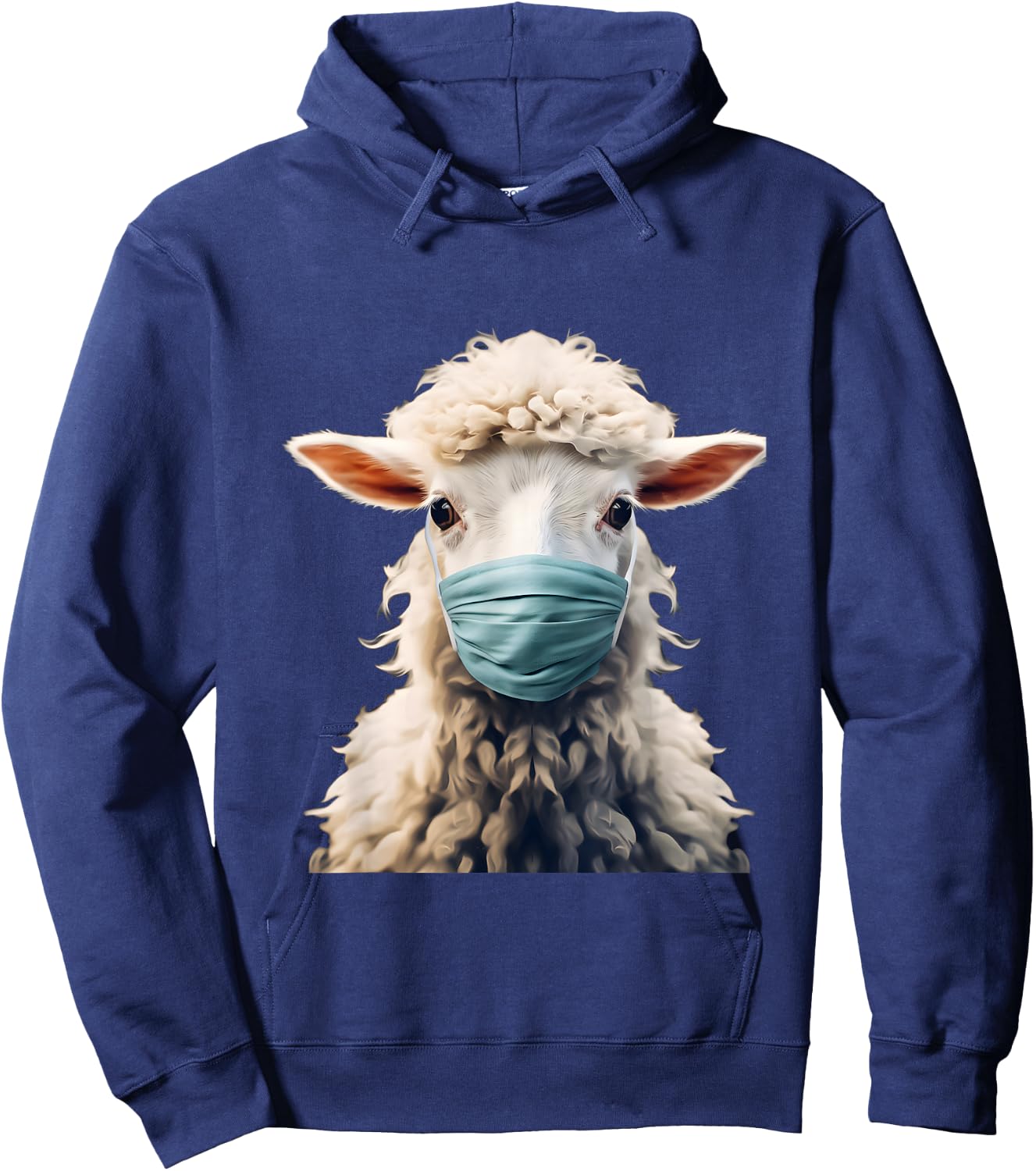 Sheep Wearing a Covid PPE Mask (ver. 2) Hoodie - Hoodie | Navy