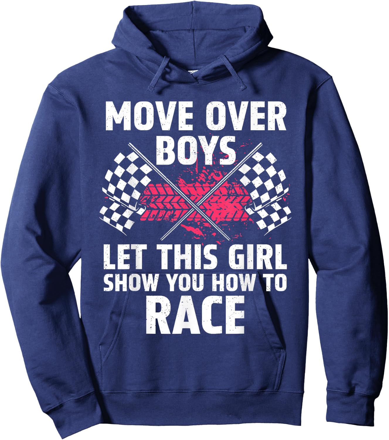 Car Racing Art Girls Race Track Race Car Driver Hoodie - Hoodie | Navy