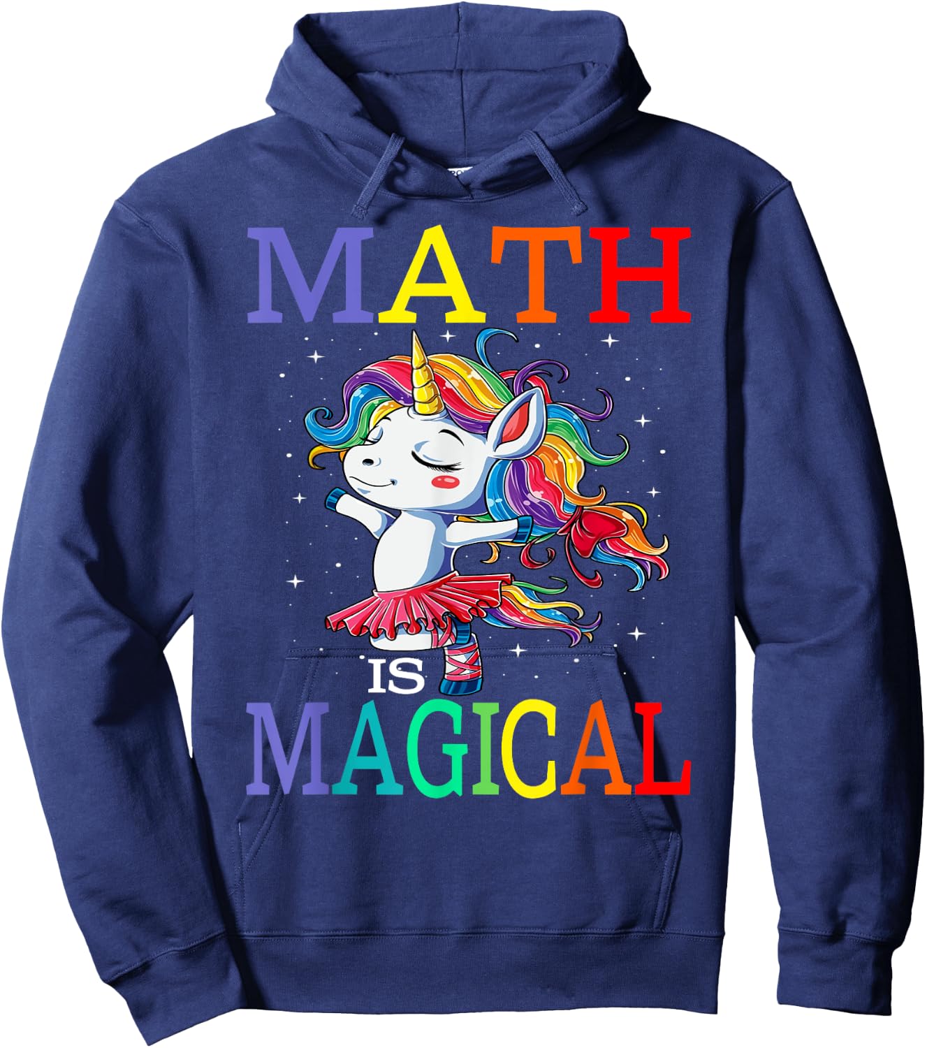 Math Is Magical Unicorn Back To School Hoodie - Hoodie | Navy