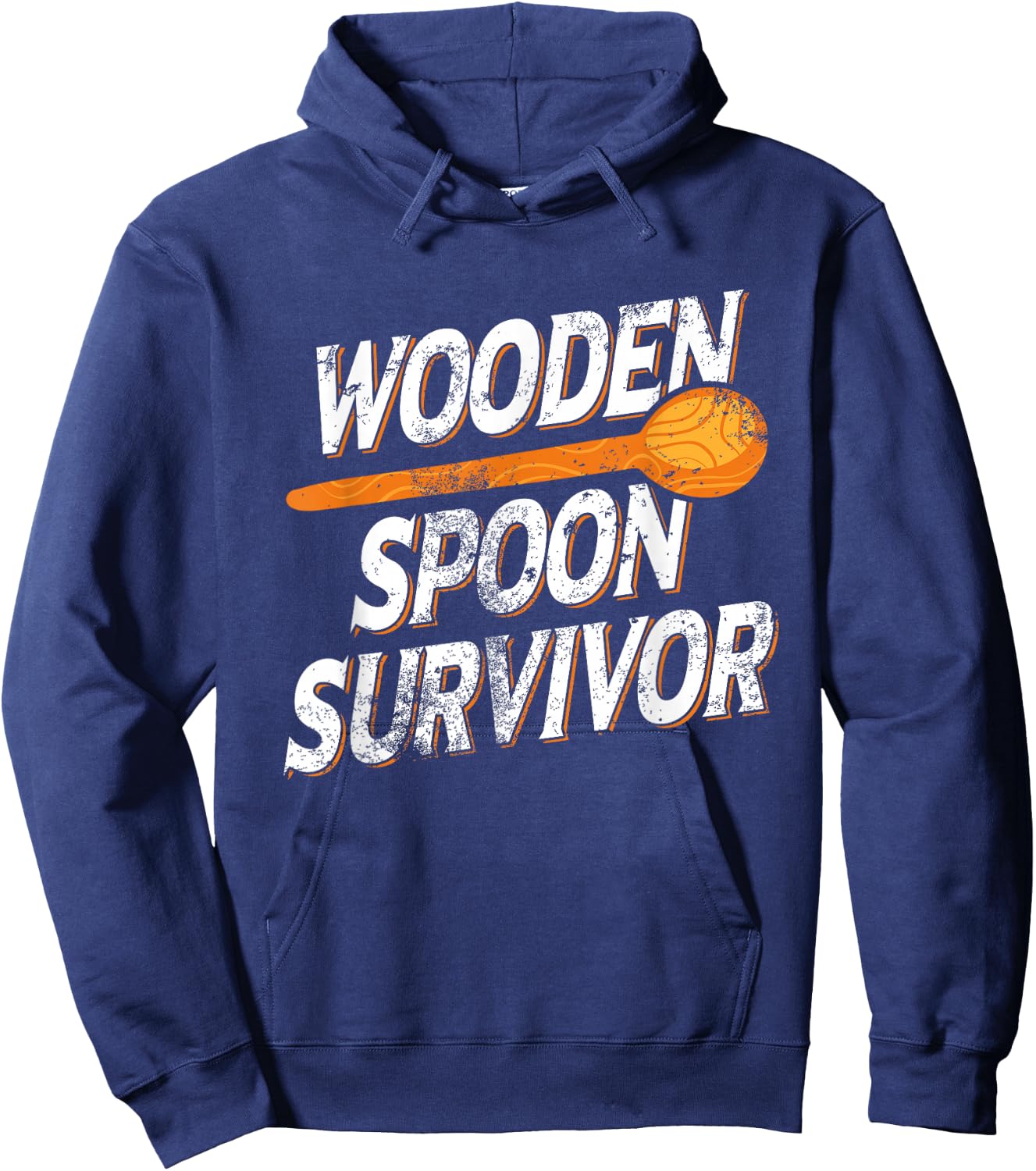Funny Retro Vintage Wooden Spoon Survivor Hoodie - Hoodie | Navy