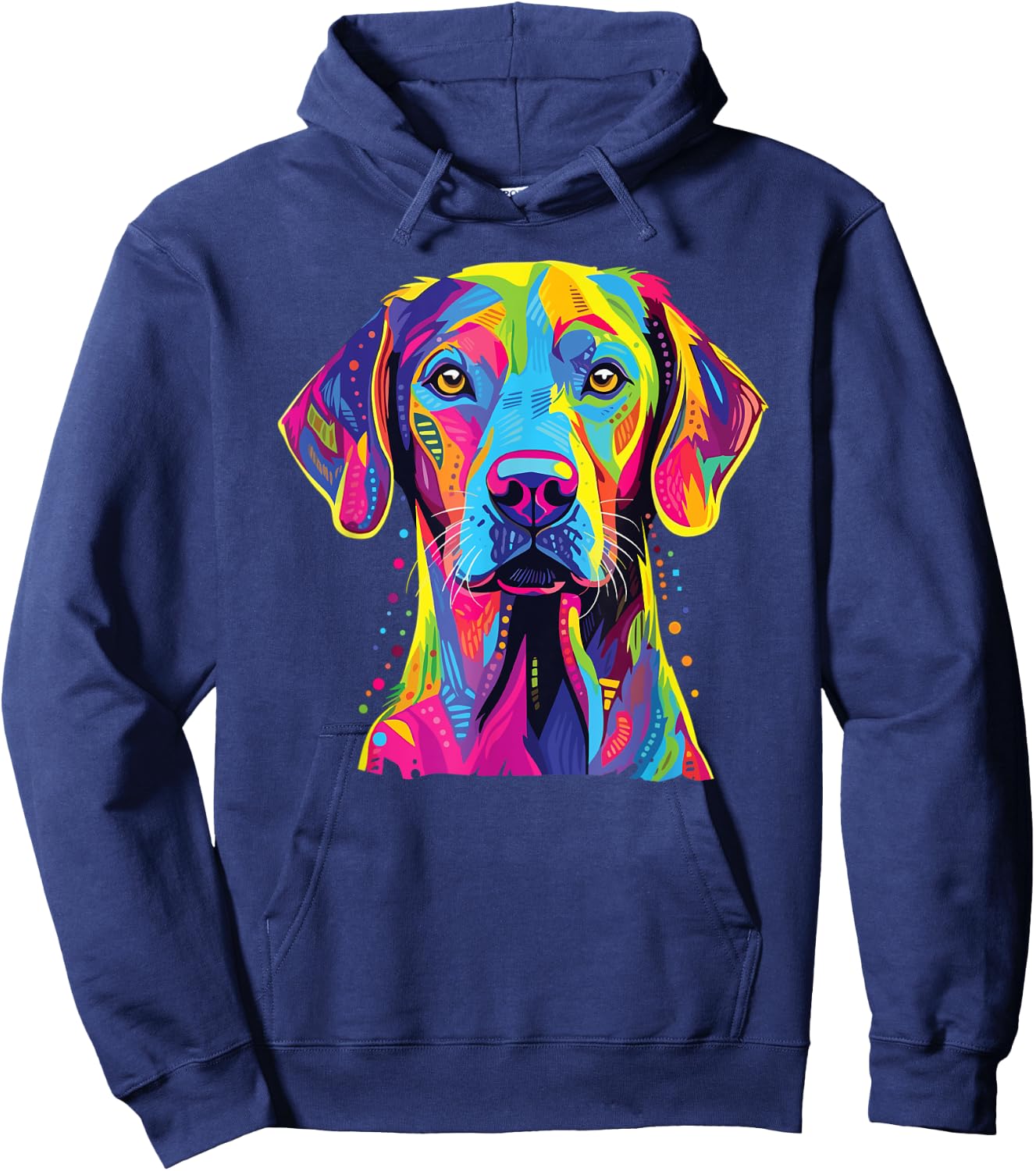 Watercolor Colorful Blue Lacy Dog Hoodie - Hoodie | Navy
