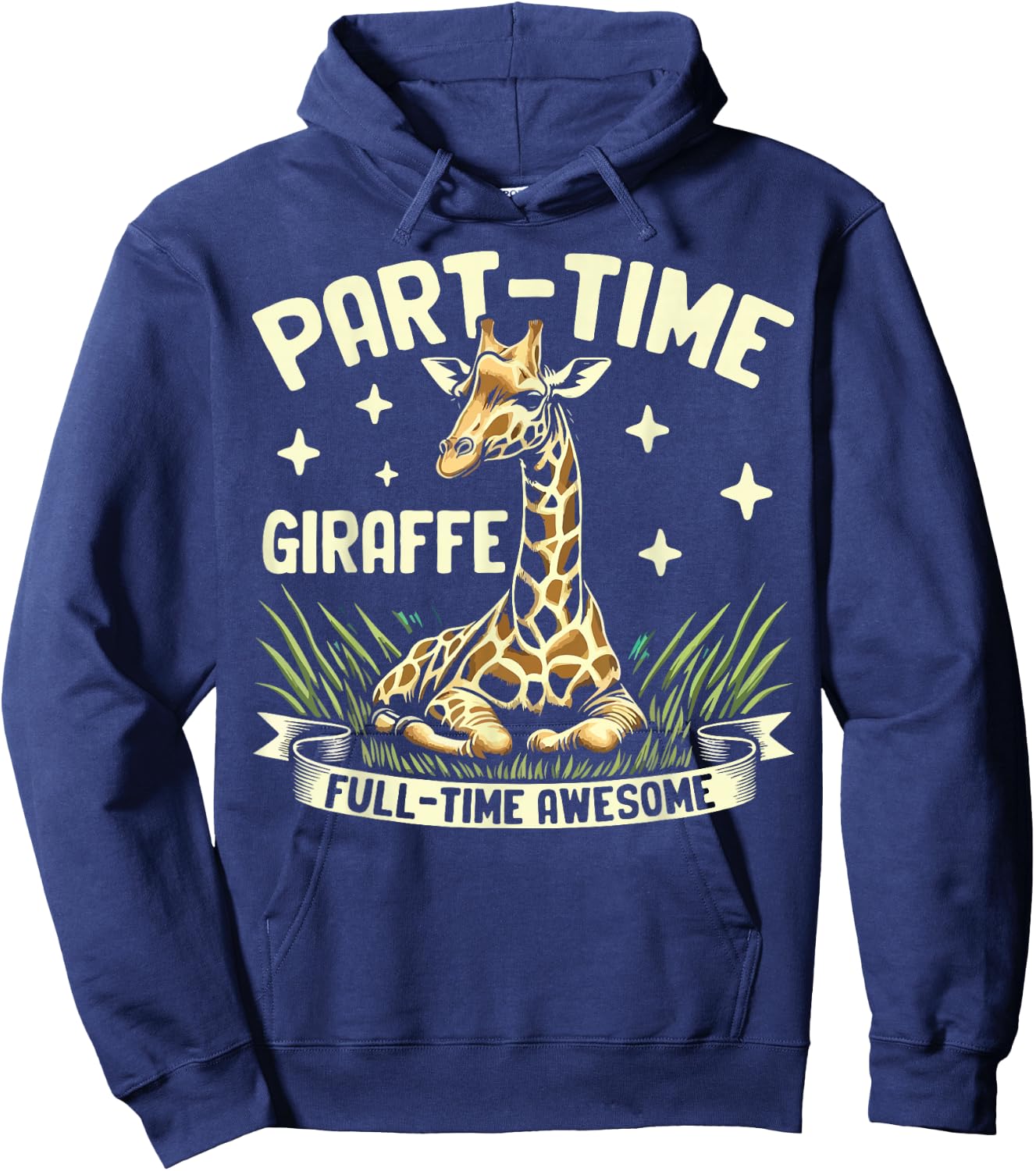 Part-Time Giraffe Full-Time Awesome Giraffe Hoodie - Hoodie | Navy