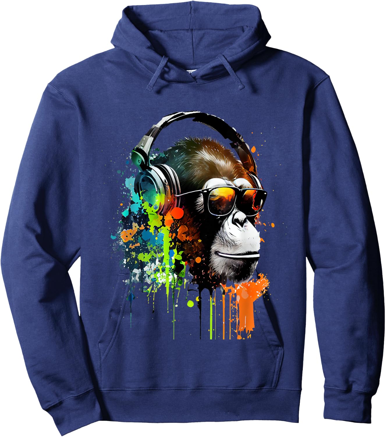 DJ Monkey monkey with sunglasses Hoodie - Hoodie | Navy