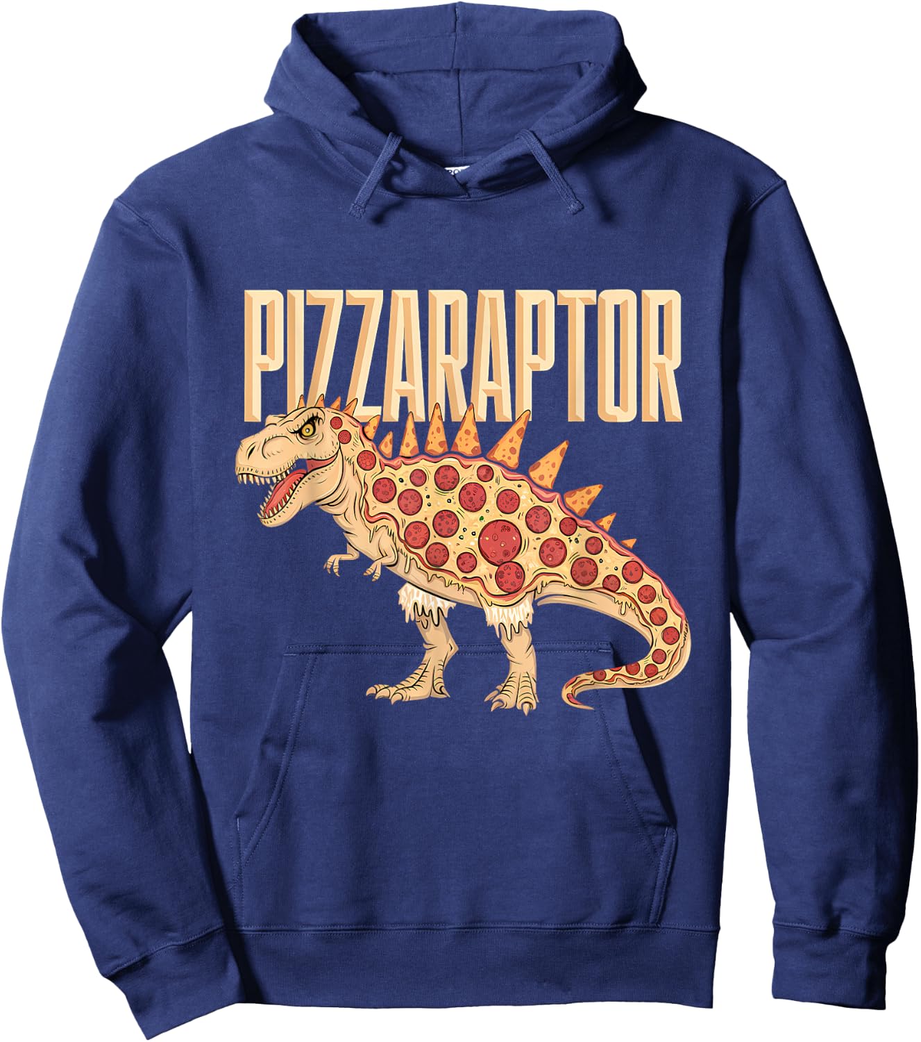 Pizza T-Rex Dino Fast Food Funny Pizza Dinosaur Hoodie - Hoodie | Navy