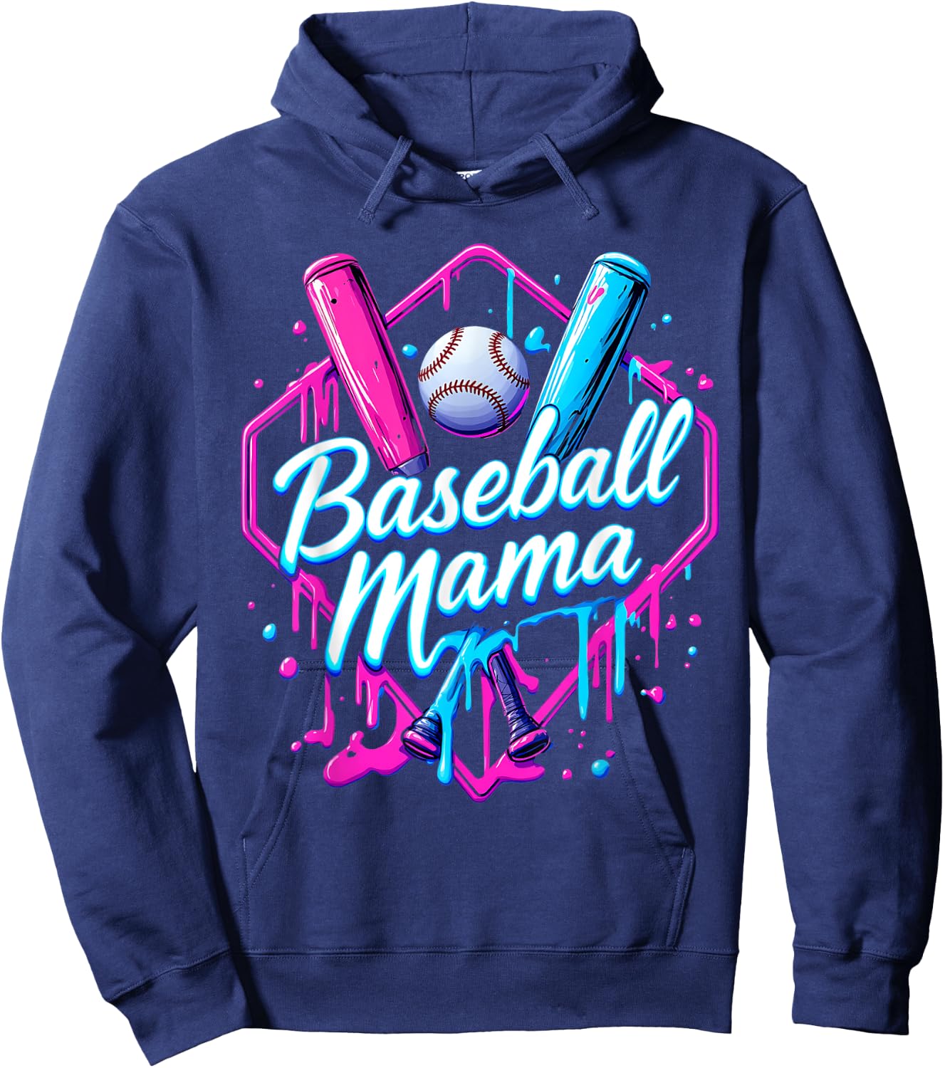 Funny Baseball Ice Cream Drip for Cool Mama Hoodie - Hoodie | Navy