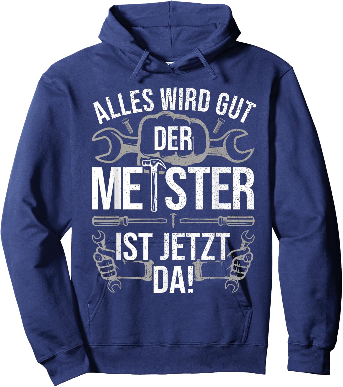 Meisterprüfung bestanden Dachdecker Geschenk Kfz Mechaniker & Kfz-Mechatroniker, Meisterbrief Meister , Schwarz, Klein, , Halbarm, Klassisch, EU 38/40 Hoodie - Hoodie | Navy