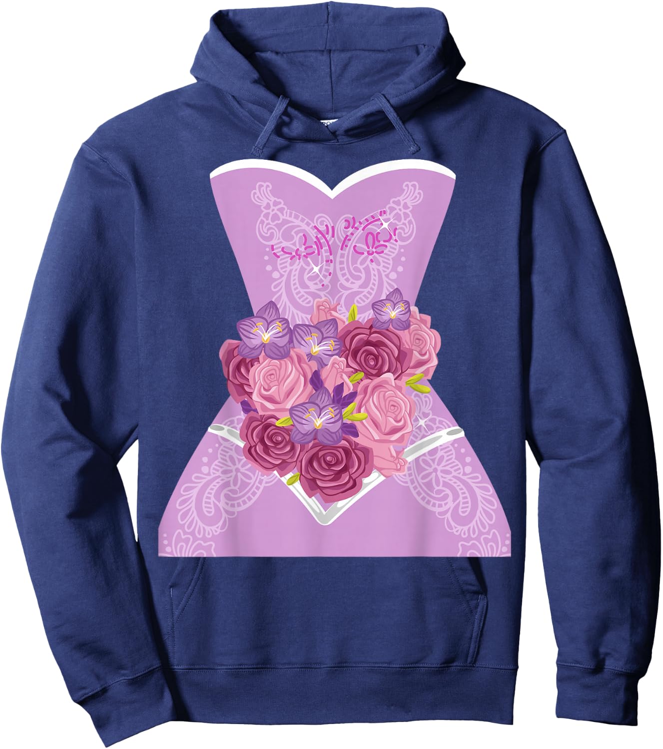 Simple Wedding Dress Gift Bridal Showers gift Hoodie - Hoodie | Navy
