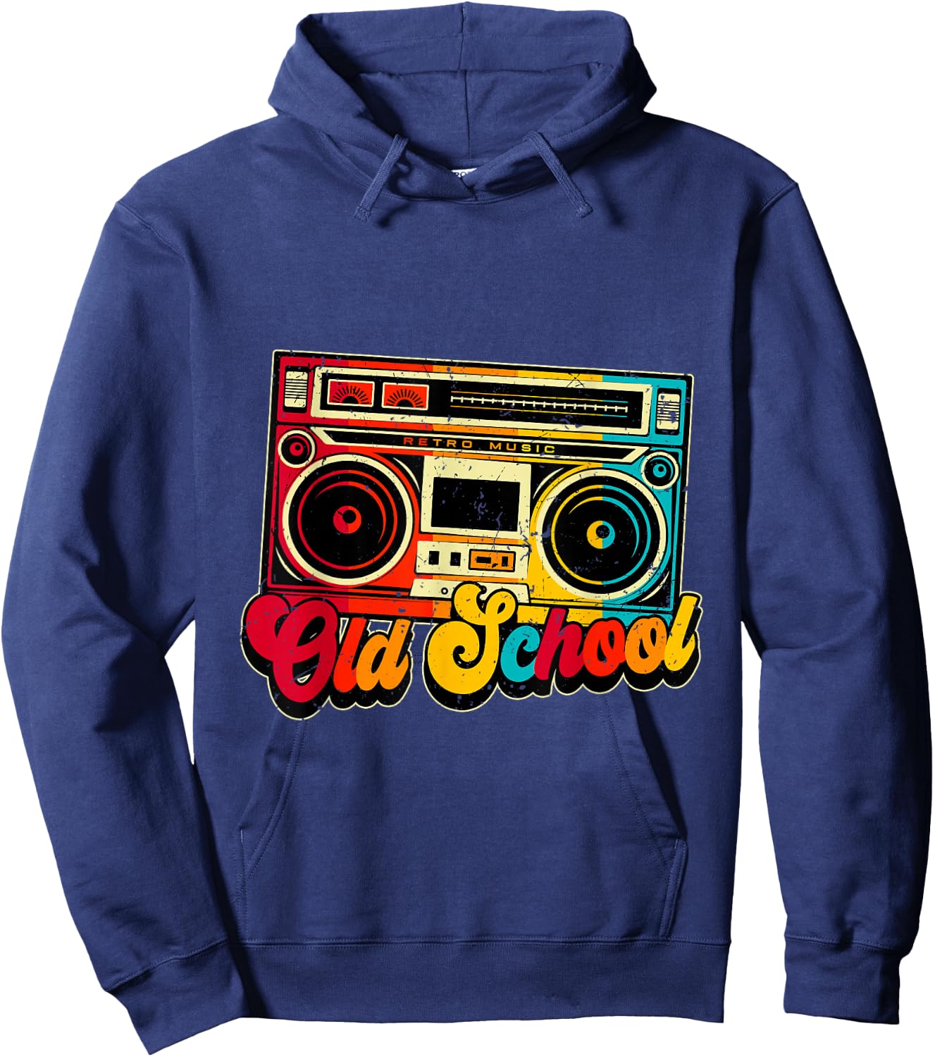 Old School Retro Boombox Hip Hop Music Hoodie - Hoodie | Navy