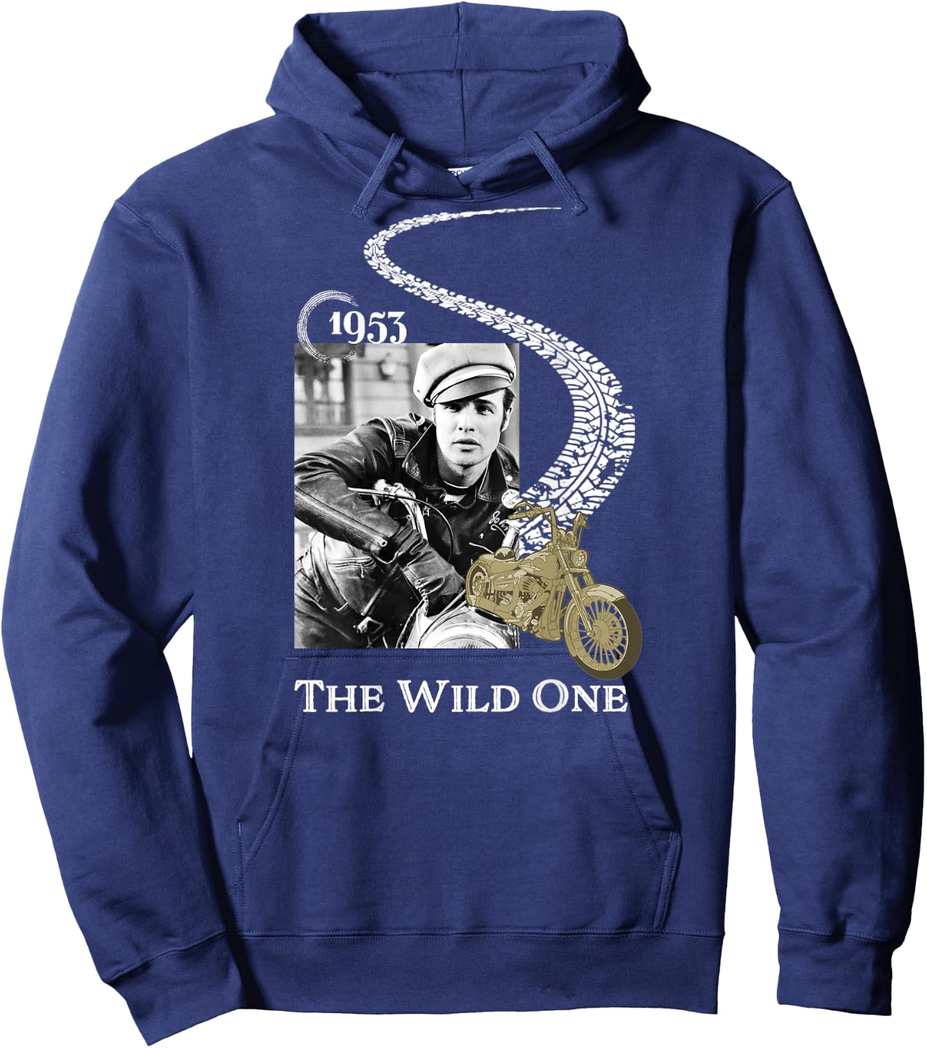 Marlon Brando_002_Back Printed Hoodie - Hoodie | Navy