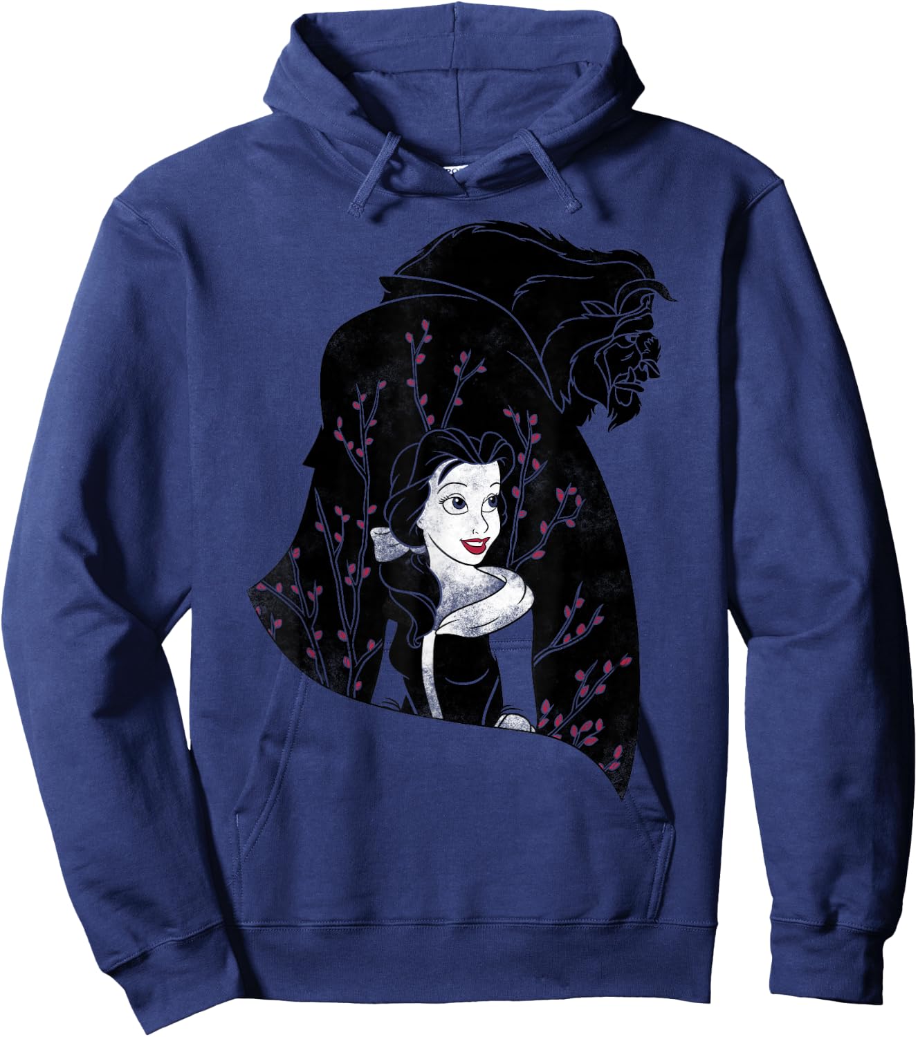 Disney Beauty And The Beast Floral Silhouette Hoodie - Hoodie | Navy