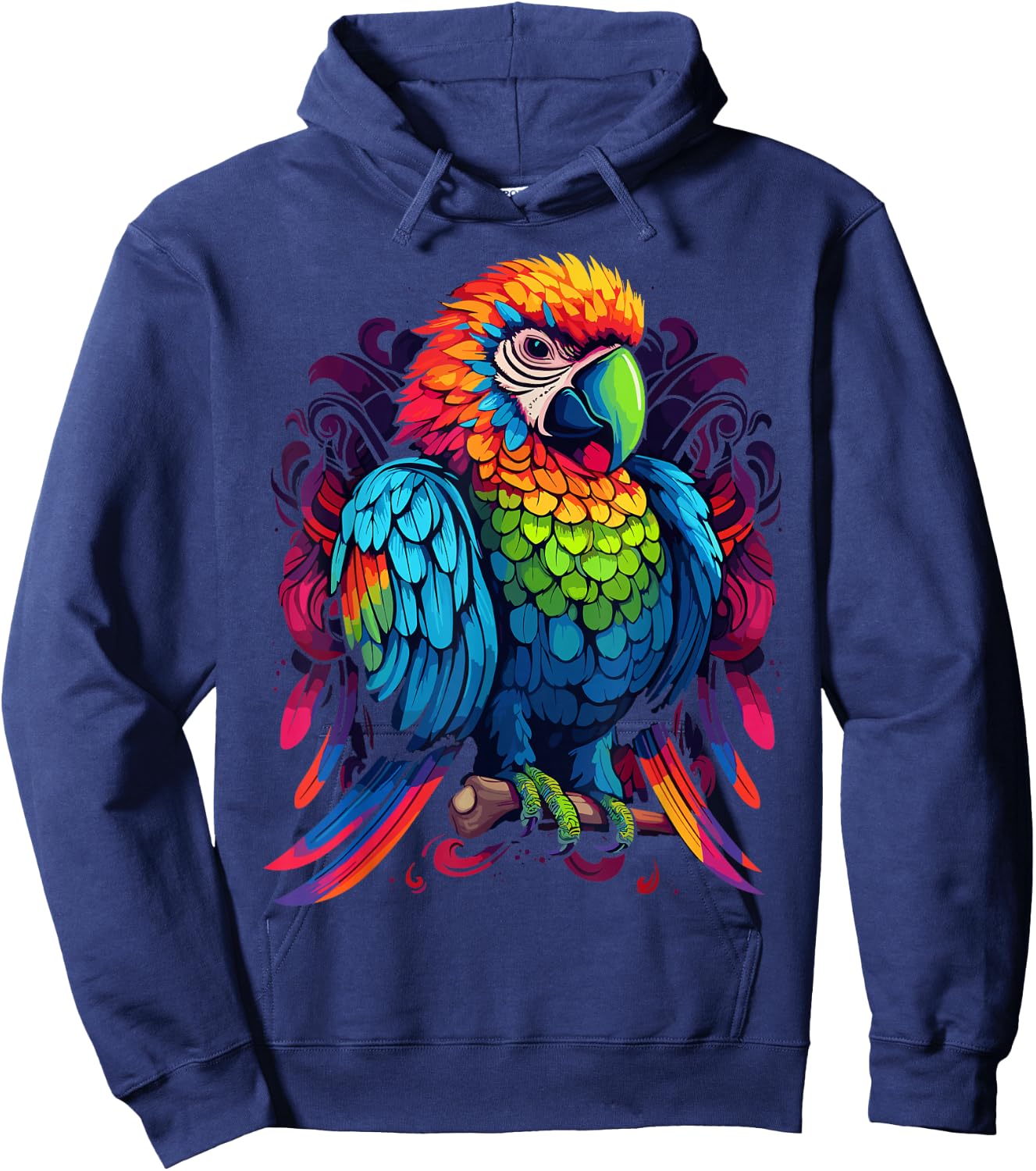 Colourful Parrot Hoodie - Hoodie | Navy