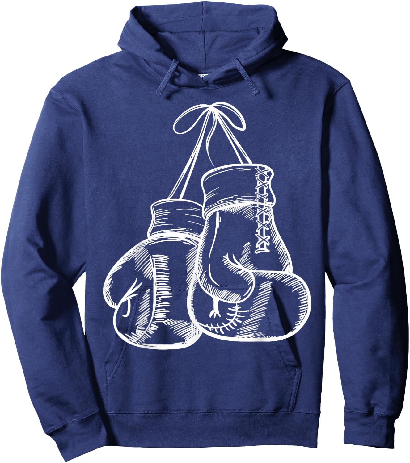 Retro Love White Boxing Gloves Gifts Boxer Gift Hoodie - Hoodie | Navy