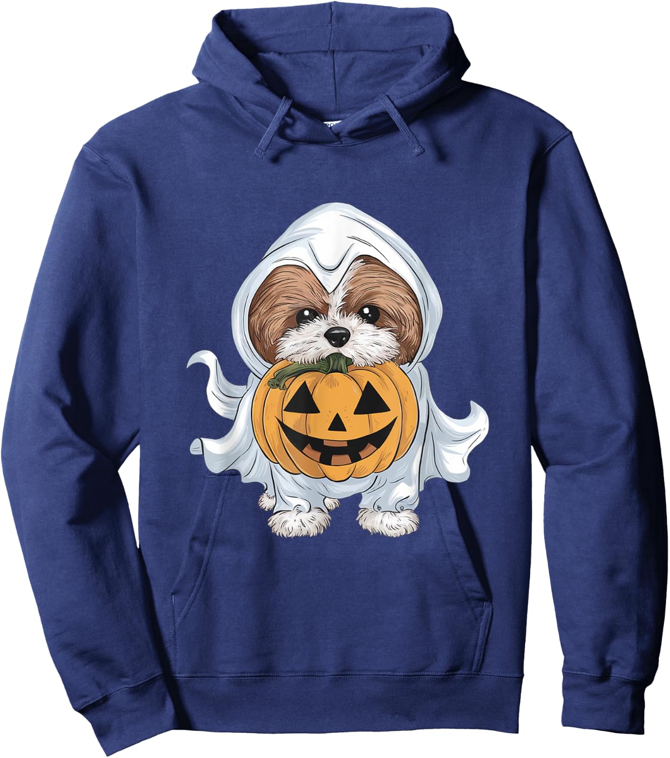 Shih Tzu Ghost Dog Halloween Hoodie - Hoodie | Navy