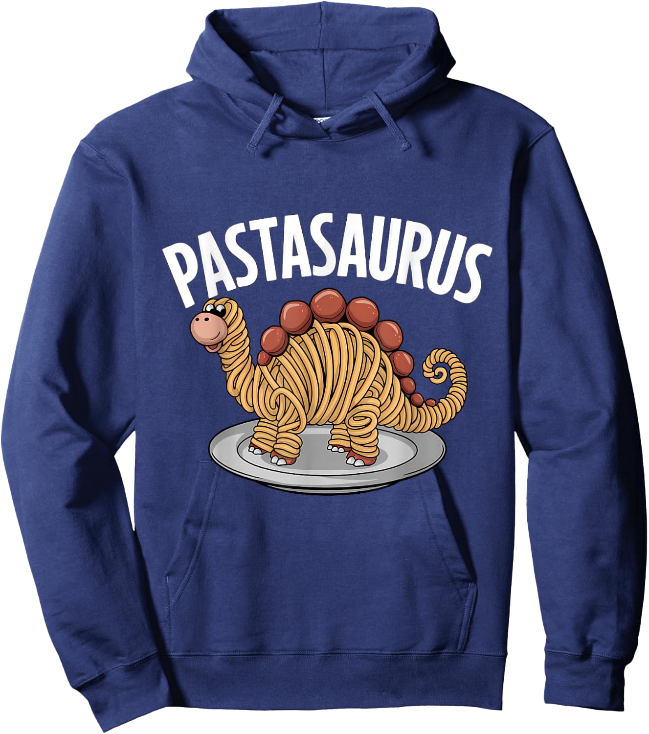 Spaghetti Pasta Dinosaur T-Rex Italian Food Hoodie - Hoodie | Navy