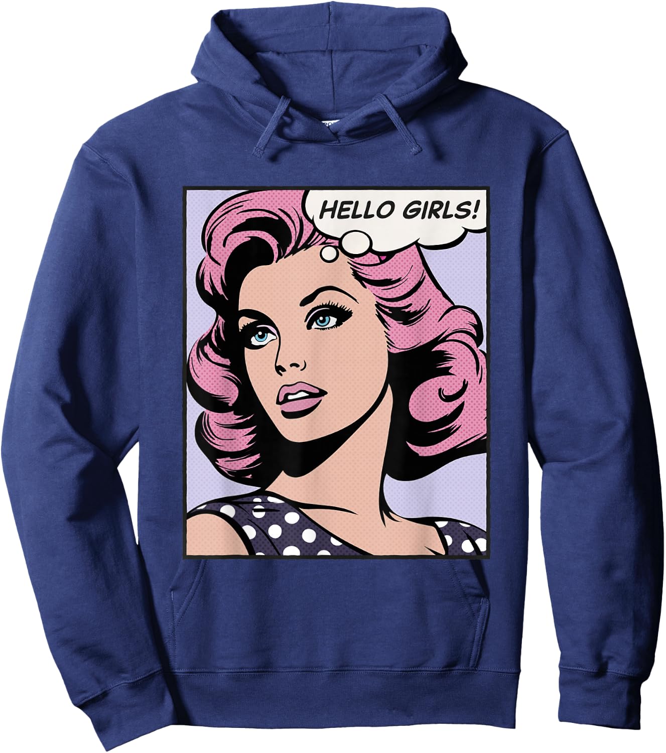 Hello Girls, pop art girl Hoodie - Hoodie | Navy