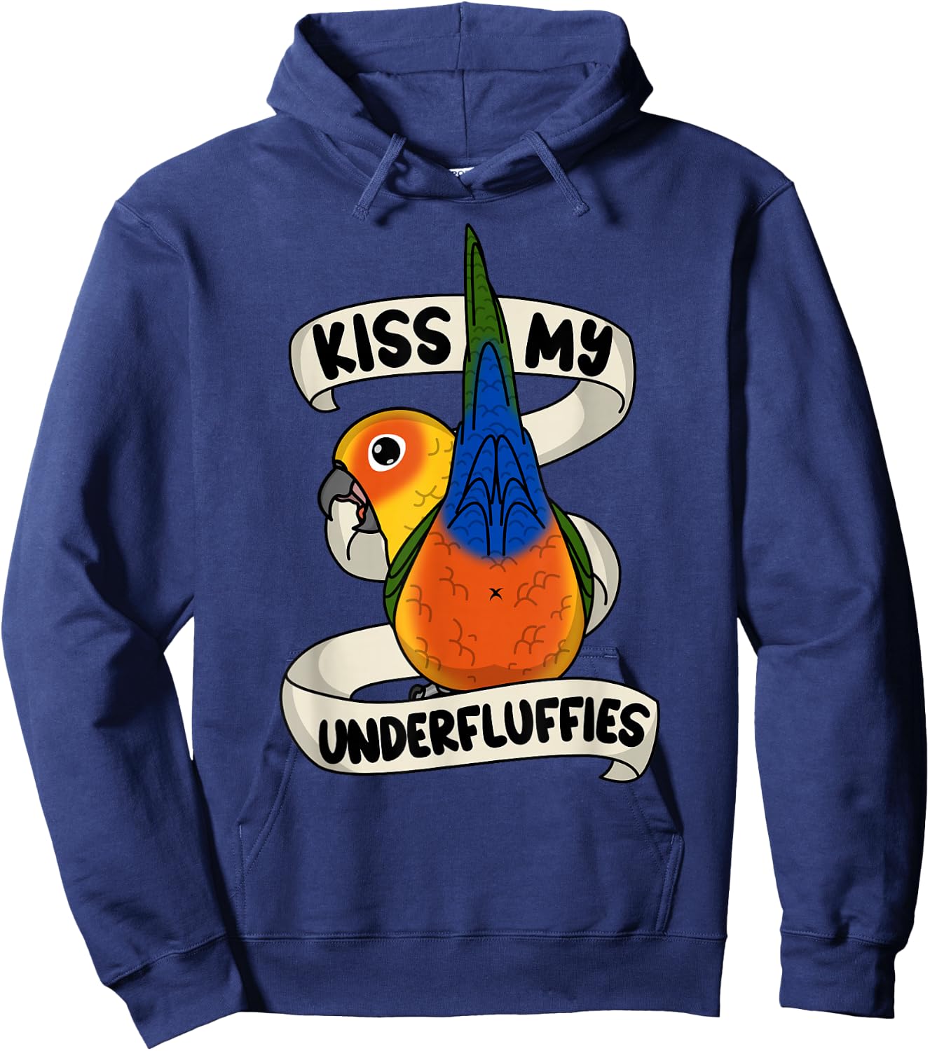 Kiss My Parrot Underfluffies I Jenday Conure Hoodie - Hoodie | Navy