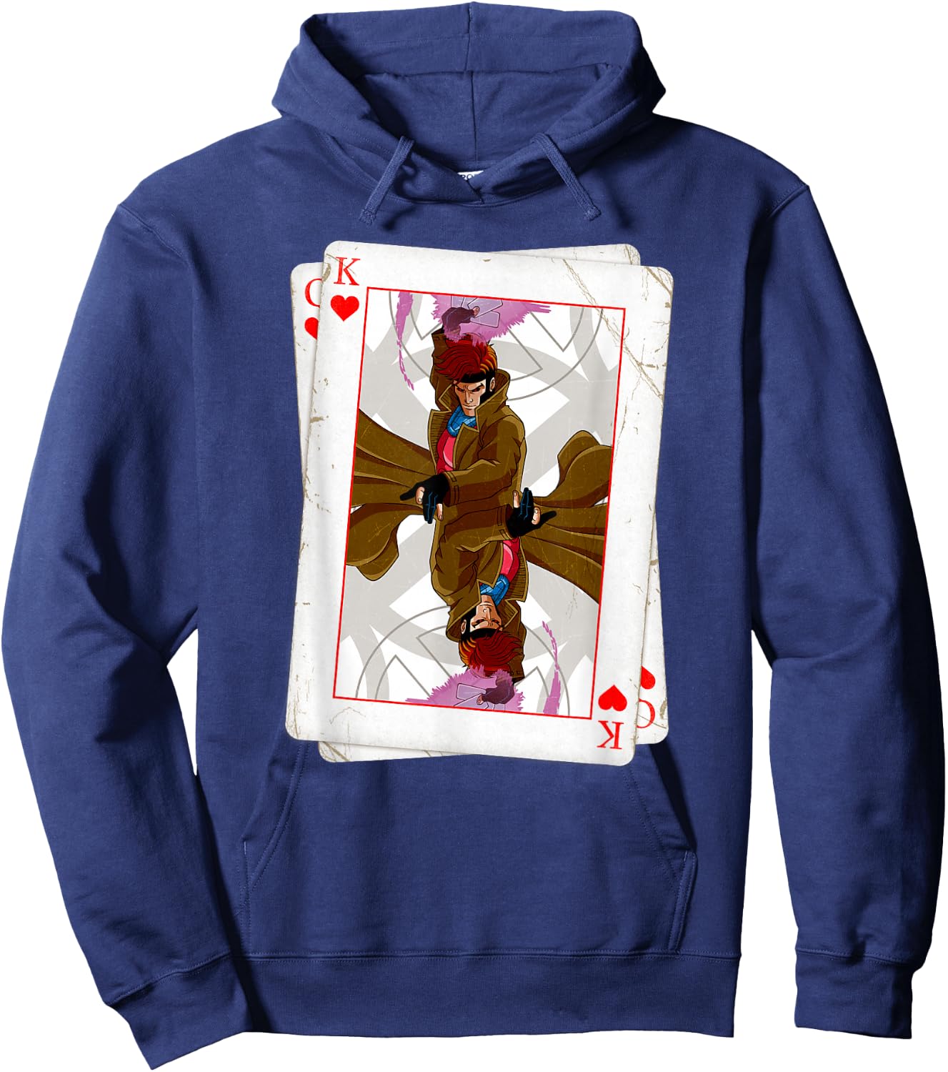 Marvel X-Men Gambit Playing Cards 90s Hoodie - Hoodie | Navy