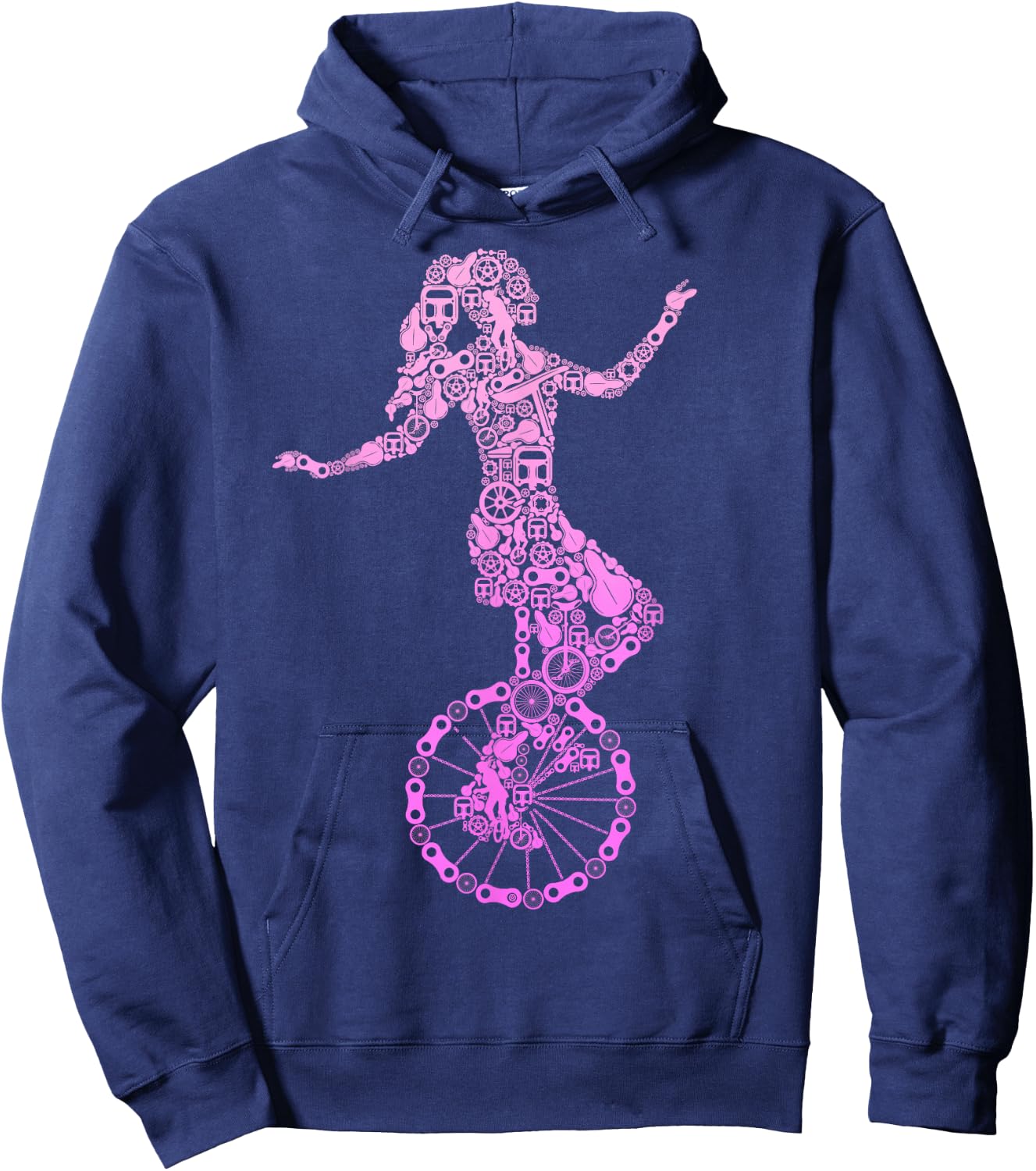Einrad Mädchen Unicycle Einradfahrerin Kinder Hoodie - Hoodie | Navy