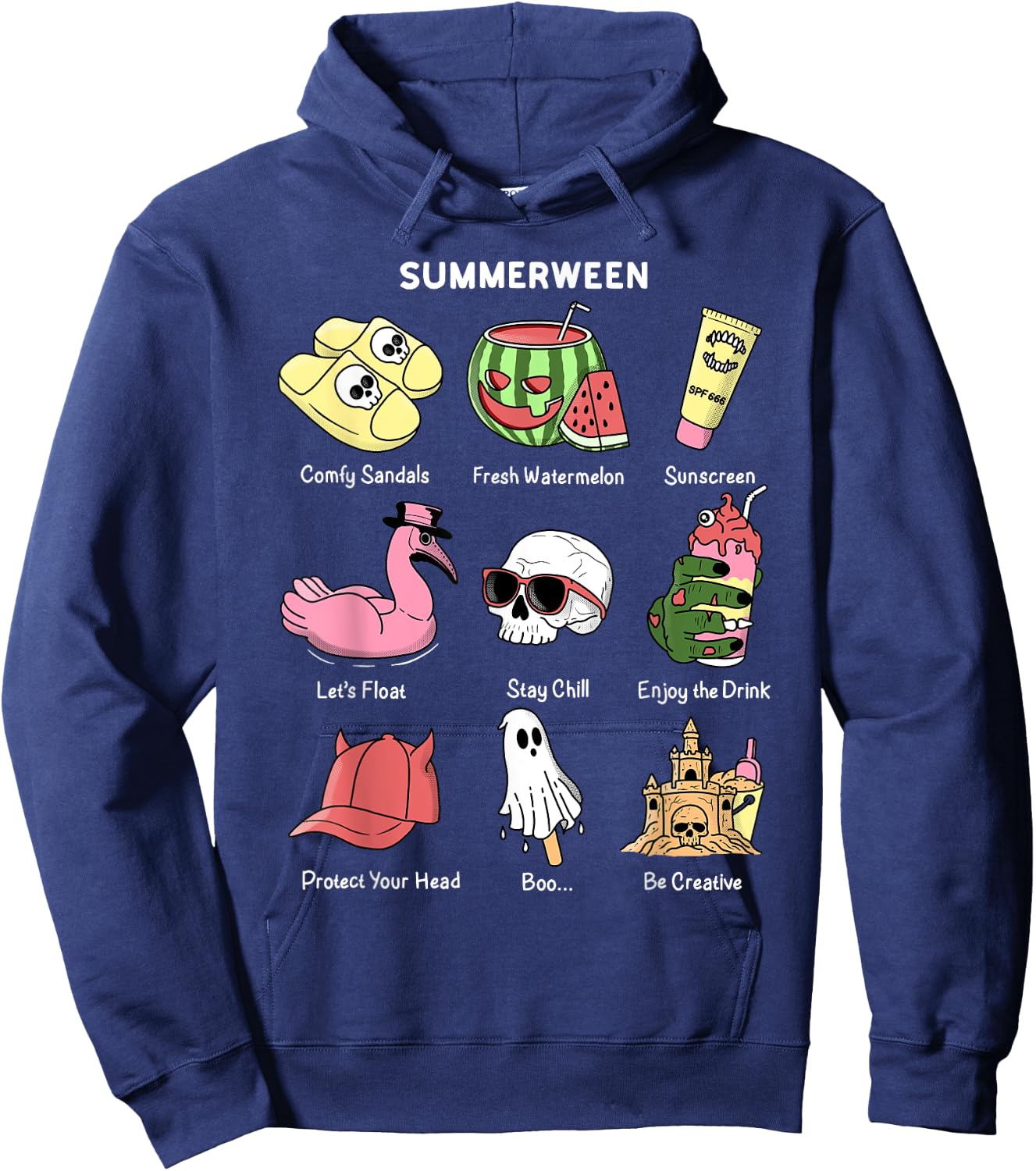 Summerween, Summer Halloween Hoodie - Hoodie | Navy