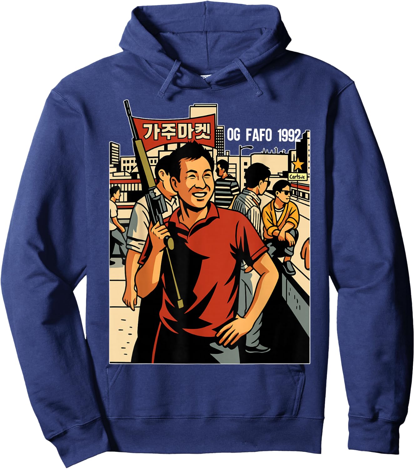 Rooftop Koreans Vintage Hoodie - Hoodie | Navy