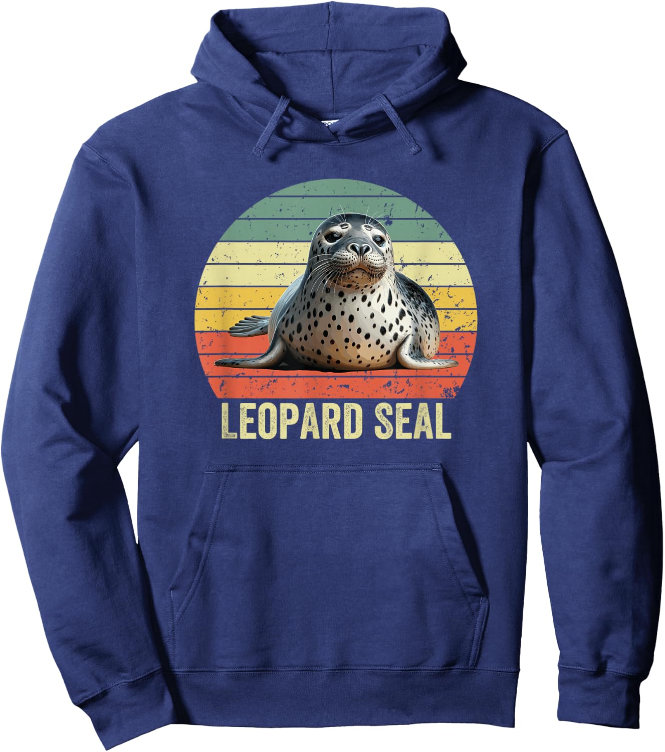 Leopard Seal on Vintage Sunset, Leopard Seal Hoodie - Hoodie | Navy