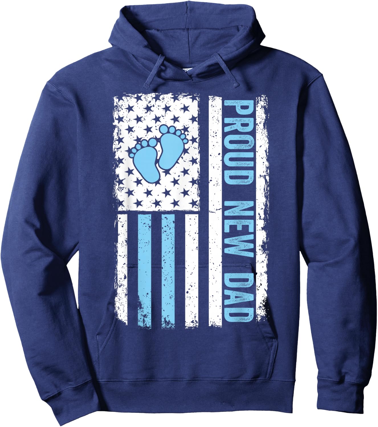Proud New Dad Funny Fathers Day New Boy Baby Hoodie - Hoodie | Navy
