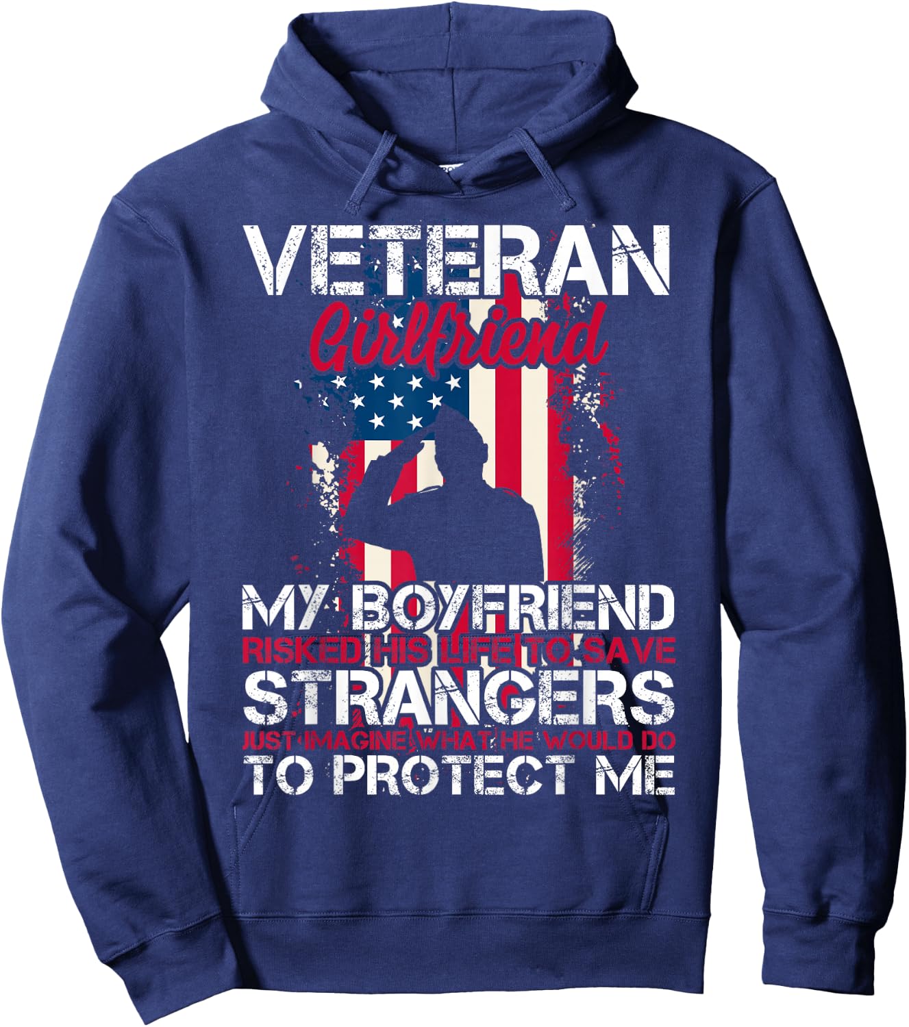Proud Veteran Girlfriend Hoodie - Hoodie | Navy