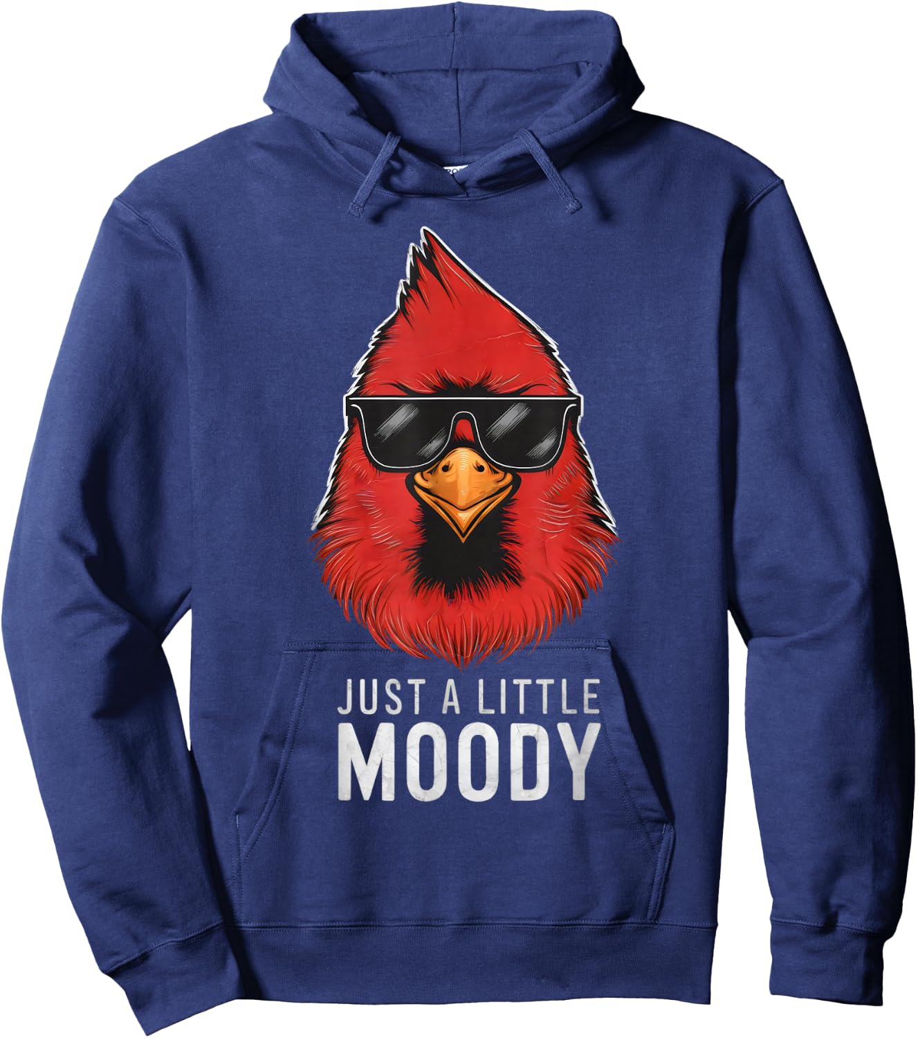 Funny Red Cardinal Bird Lover With Sunglasses Hoodie - Hoodie | Navy