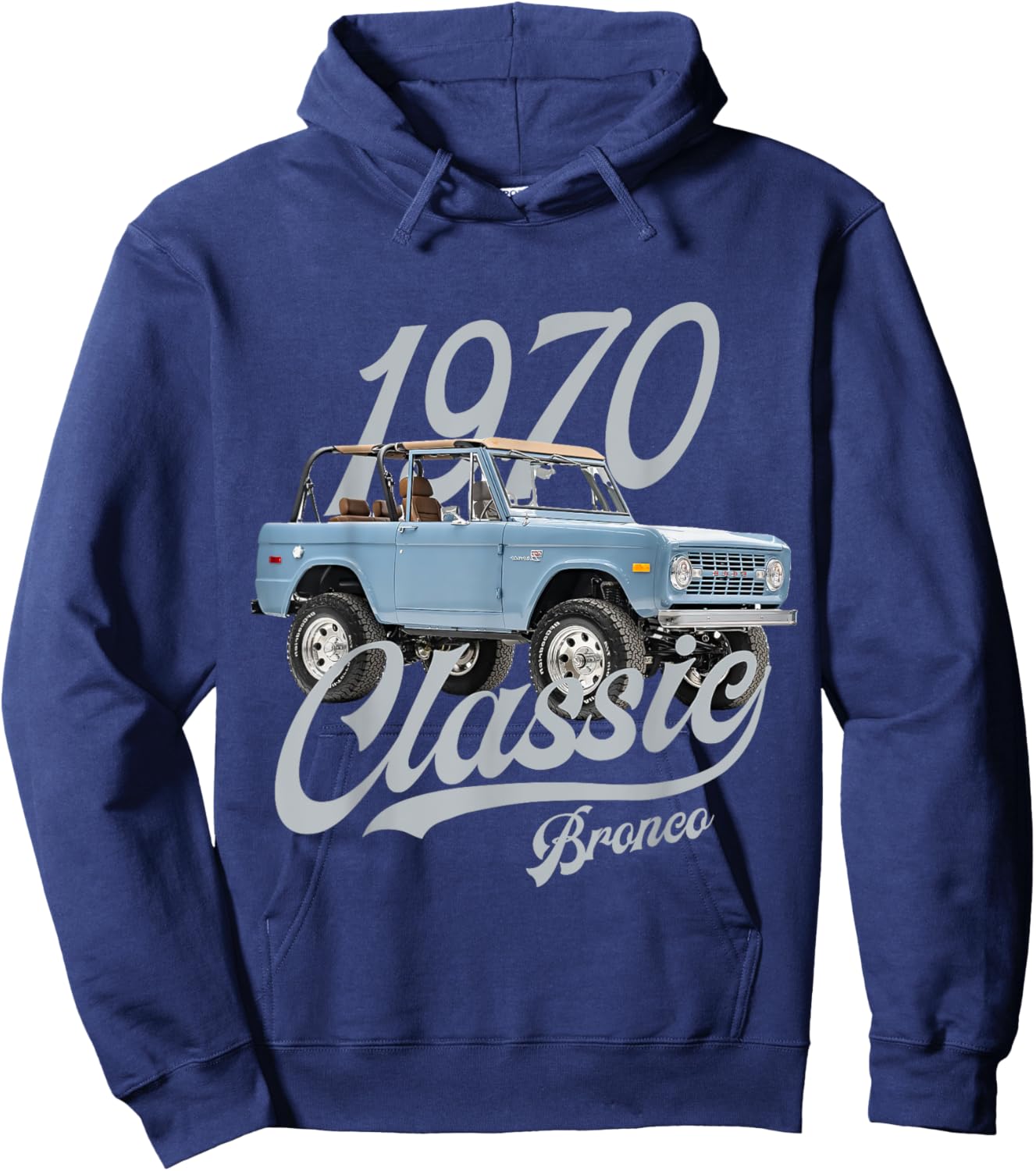 Classic bronco 1970 blue white Hoodie - Hoodie | Navy