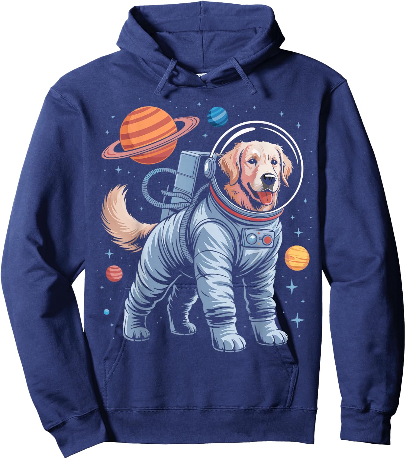 Astronaut Golden Retriever Space Hoodie - Hoodie | Navy