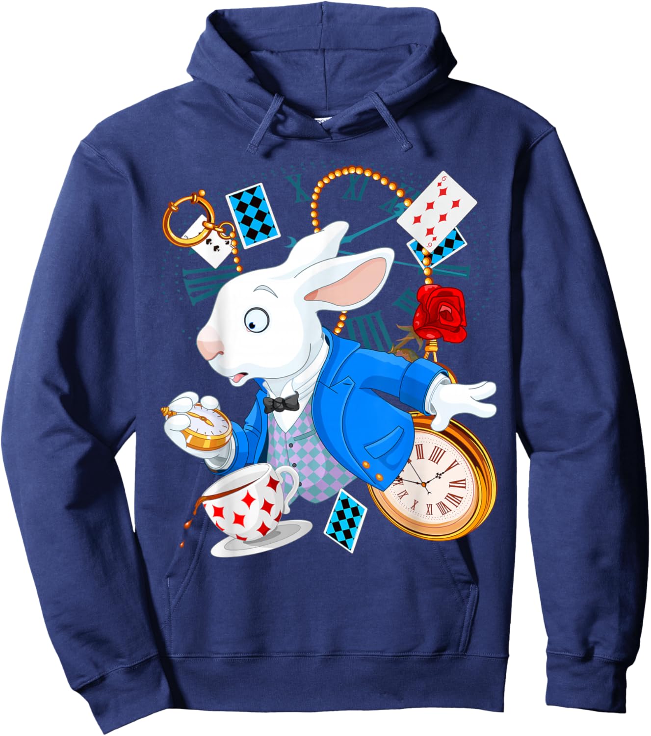 Alice in Wonderland - White Rabbit Hoodie - Hoodie | Navy