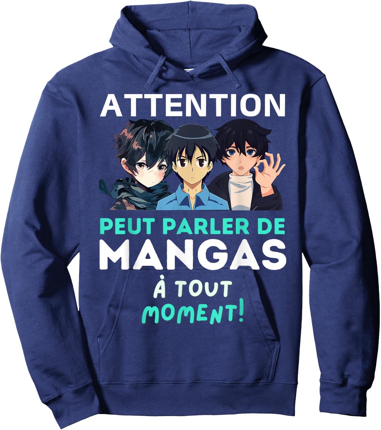 Can Talk Manga - Humor Funny Manga , Black, S Hoodie - Hoodie | Navy
