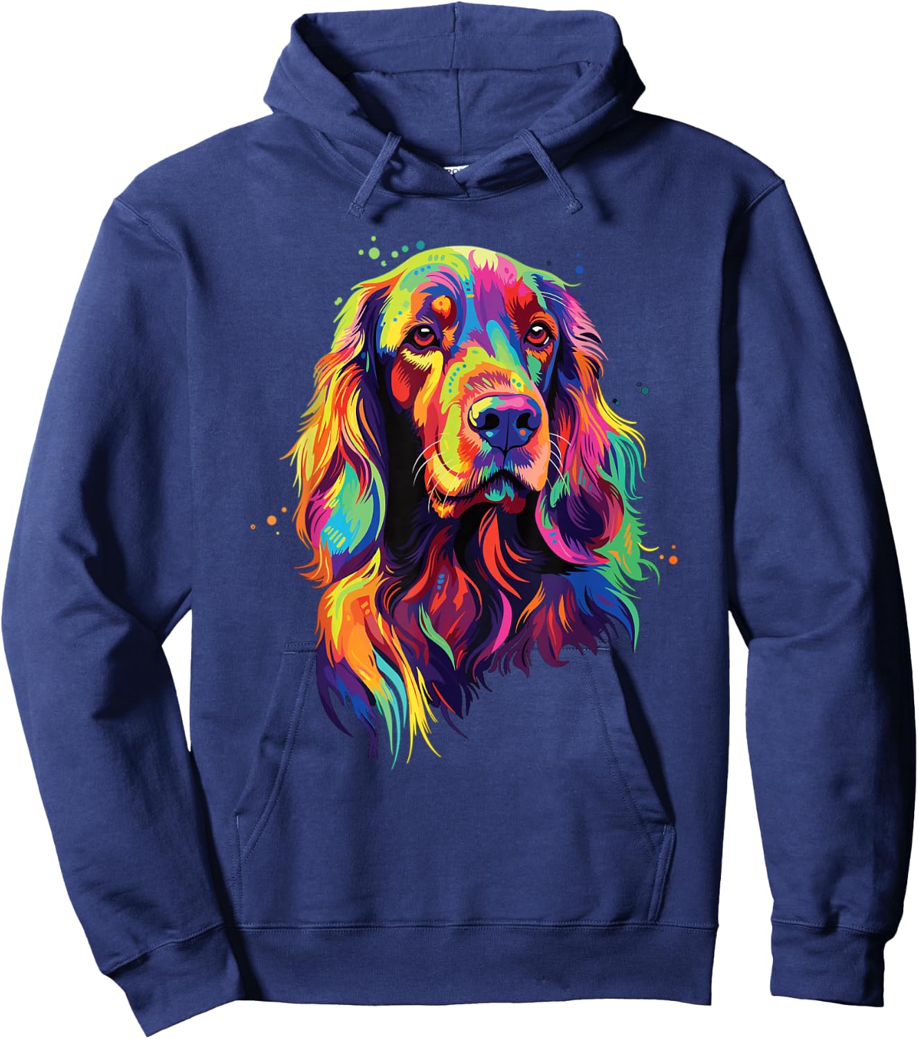 Watercolour Colourful Irish Setter Dog , black Hoodie - Hoodie | Navy