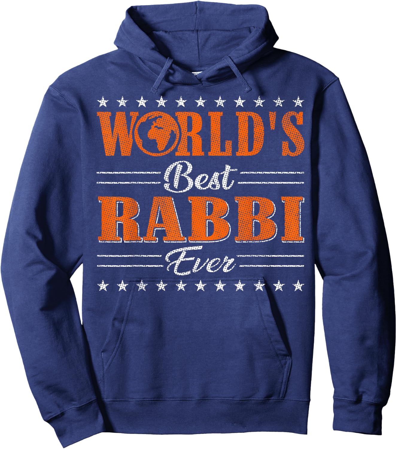 Retro Motif Worlds Best Rabbi Hoodie - Hoodie | Navy