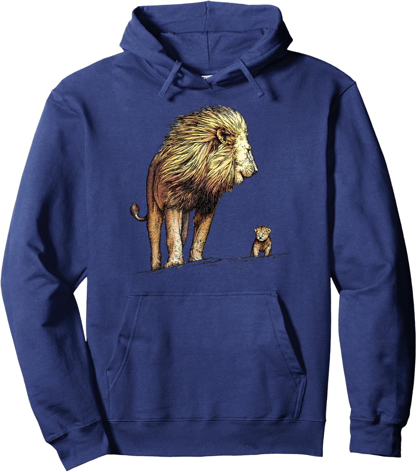 King Lion and Cub For Lion and Big Cat Lovers Hoodie - Hoodie | Navy