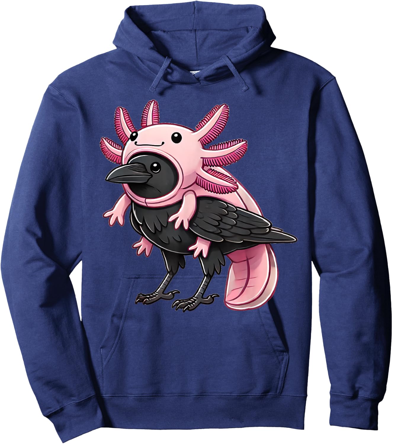 Kawaii Crow Raven Bird Axolotl Costume Hoodie - Hoodie | Navy