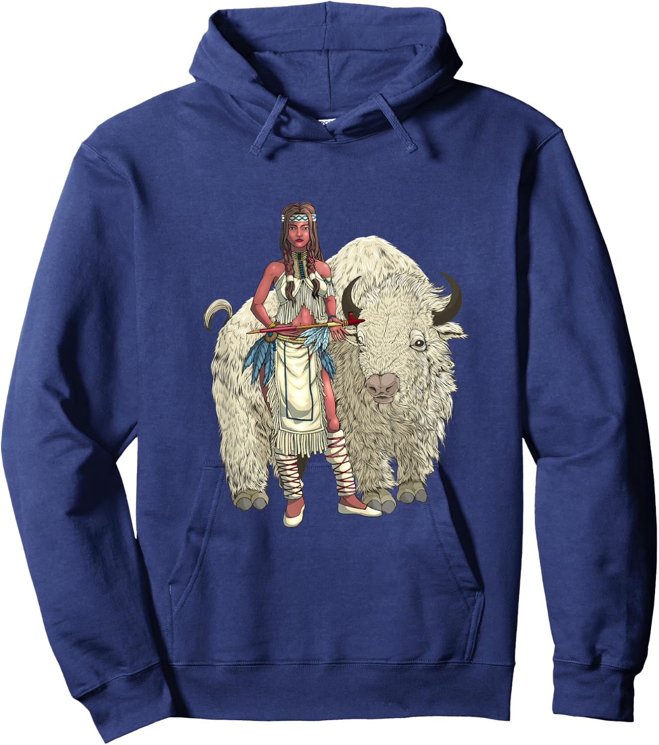 White Buffalo Woman Hoodie - Hoodie | Navy