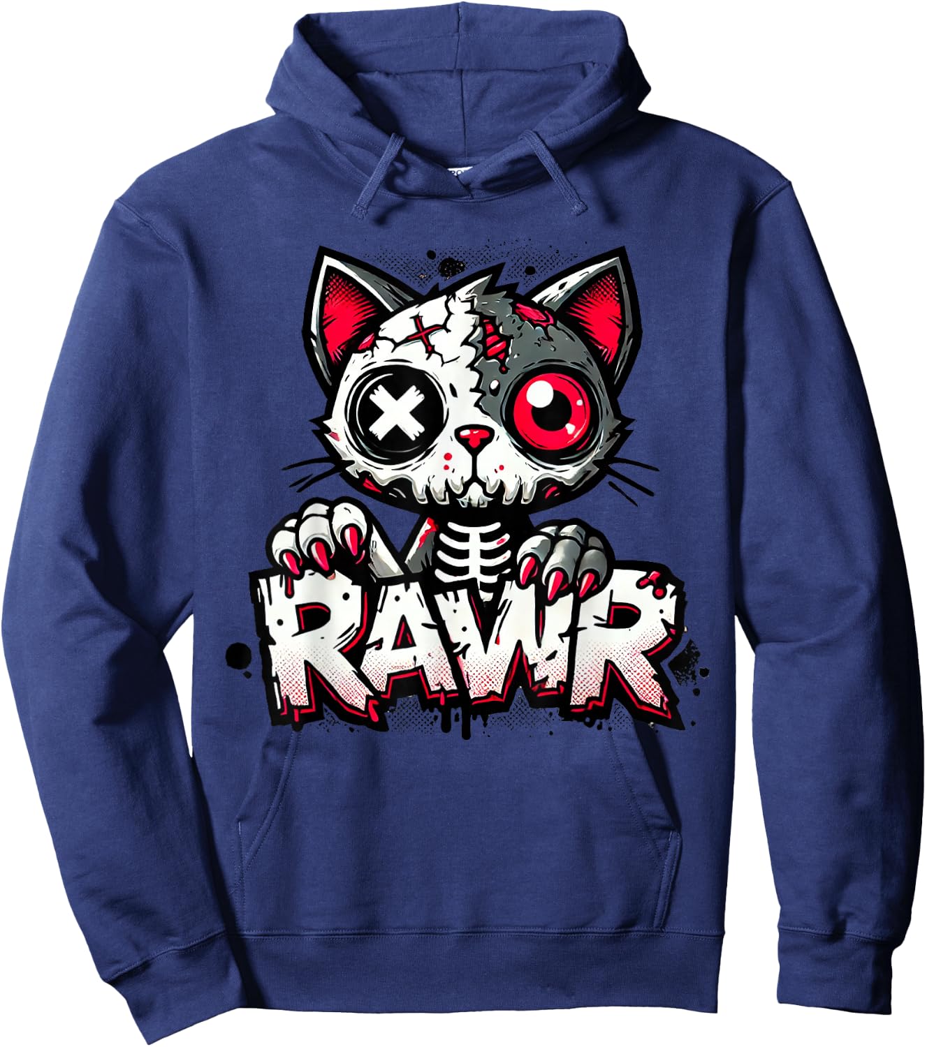 Dystopian Zombie Kitten Hoodie - Hoodie | Navy