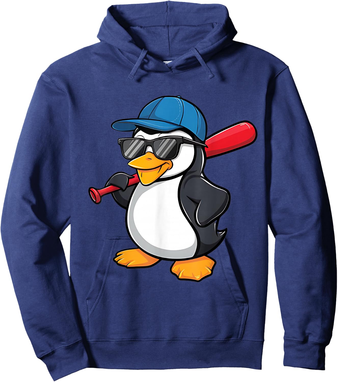 Penguin Baseball Panda Playing Baseball Penguin Hoodie - Hoodie | Navy