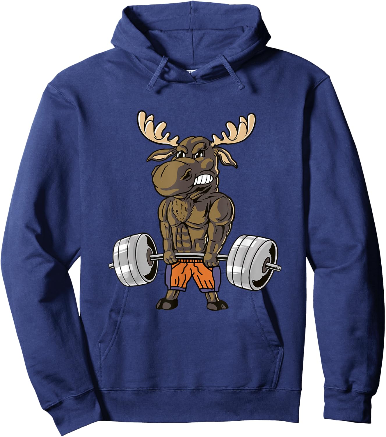 Funny Deadlift Moose Weightlifting Gym Humor Hoodie - Hoodie | Navy