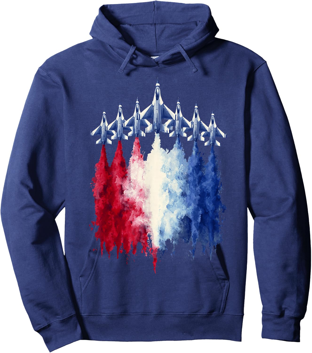 4th of July Patriotic Fighter Jets Airshow USA Hoodie - Hoodie | Navy