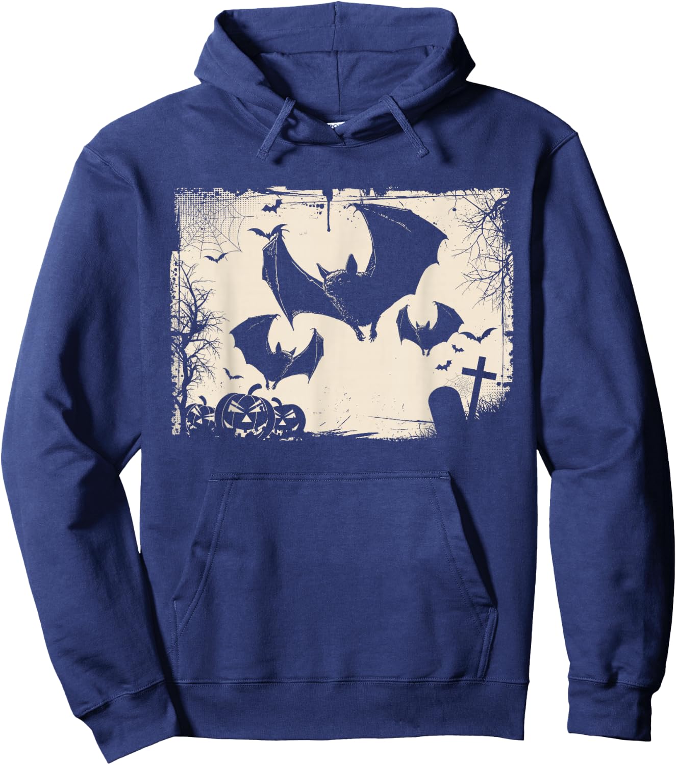 Gothic Bat Dark Art Horror Vintage Grunge Hoodie - Hoodie | Navy