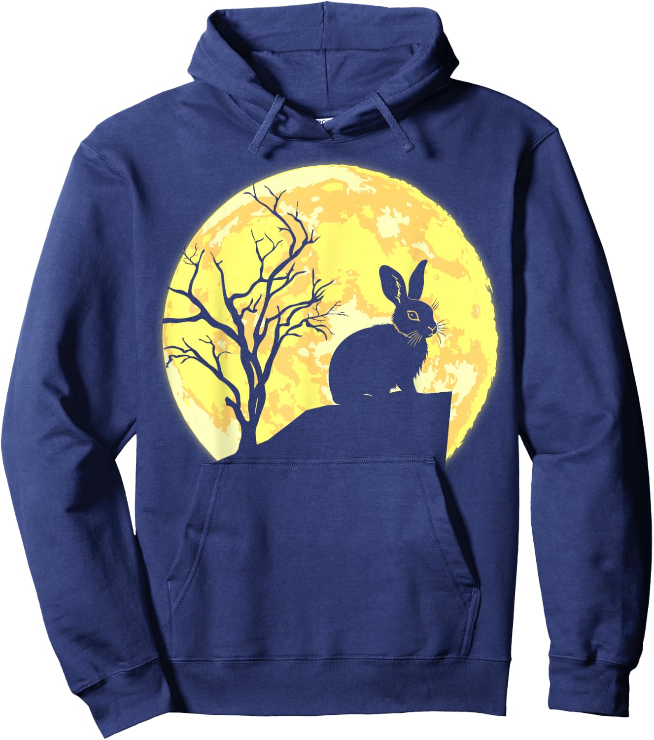 Rabbit Lover, Rabbit and Moon Hoodie - Hoodie | Navy