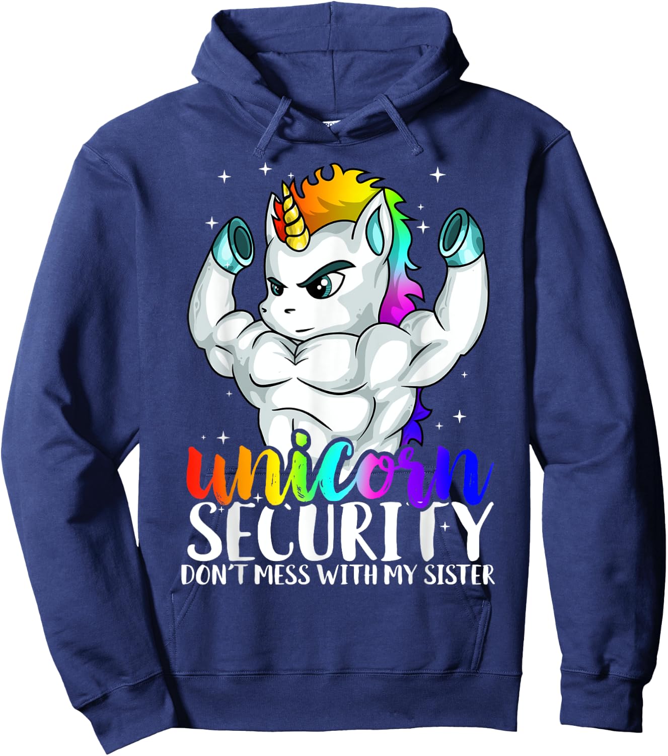 Unicorn safety not with my sister funny Hoodie - Hoodie | Navy