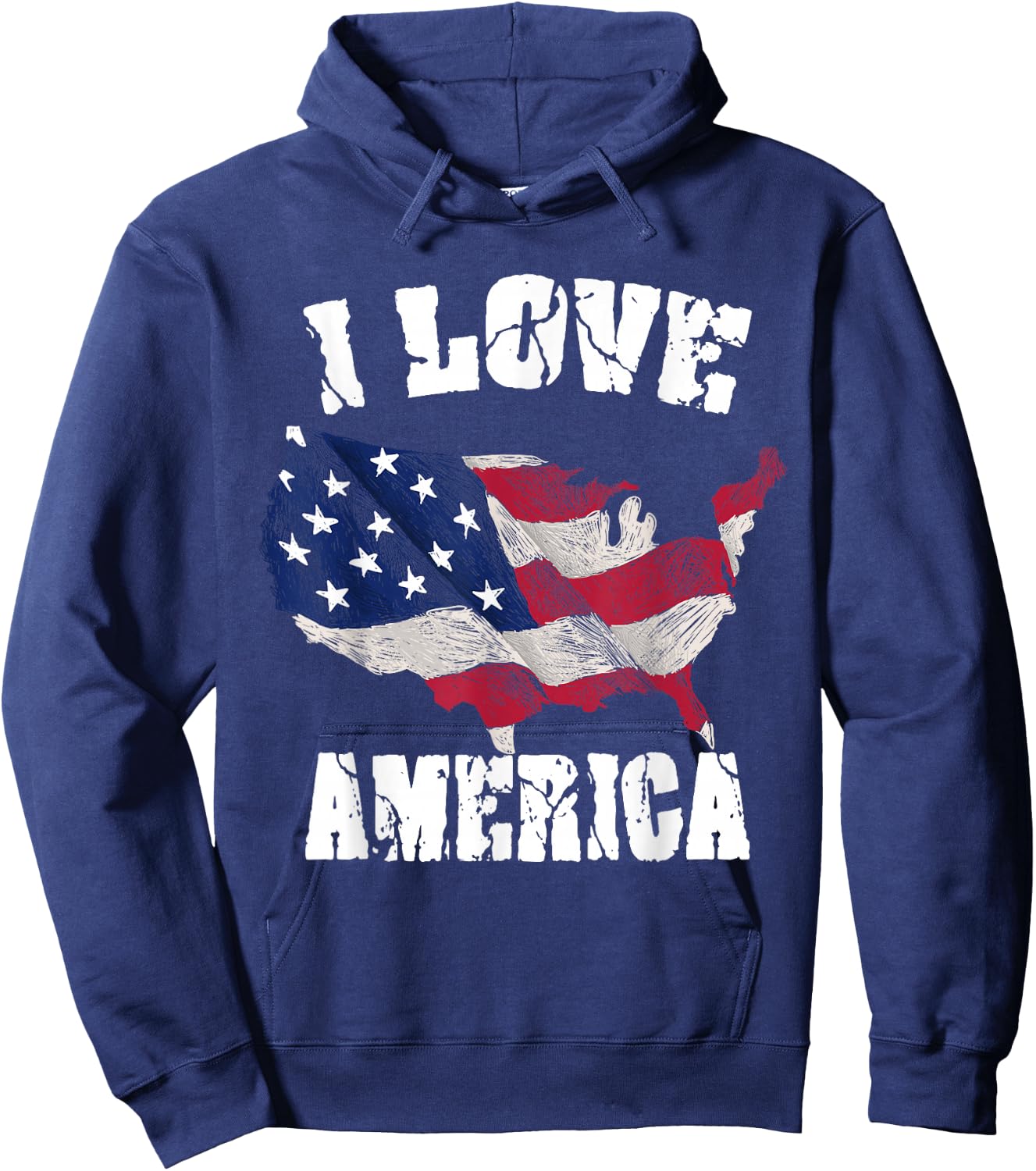I Love America USA 4th of July Gift Hoodie - Hoodie | Navy