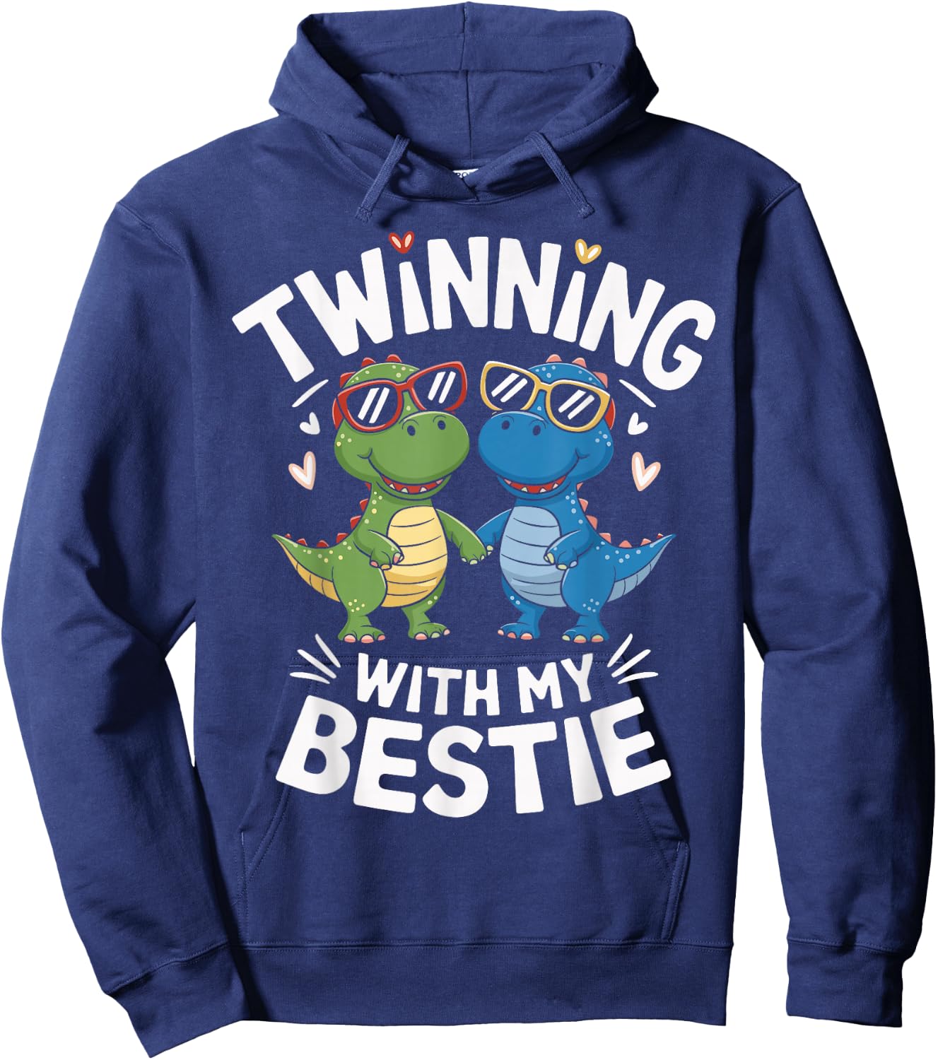 Twinning with My Bestie Cute Dinosaur Friends Hoodie - Hoodie | Navy