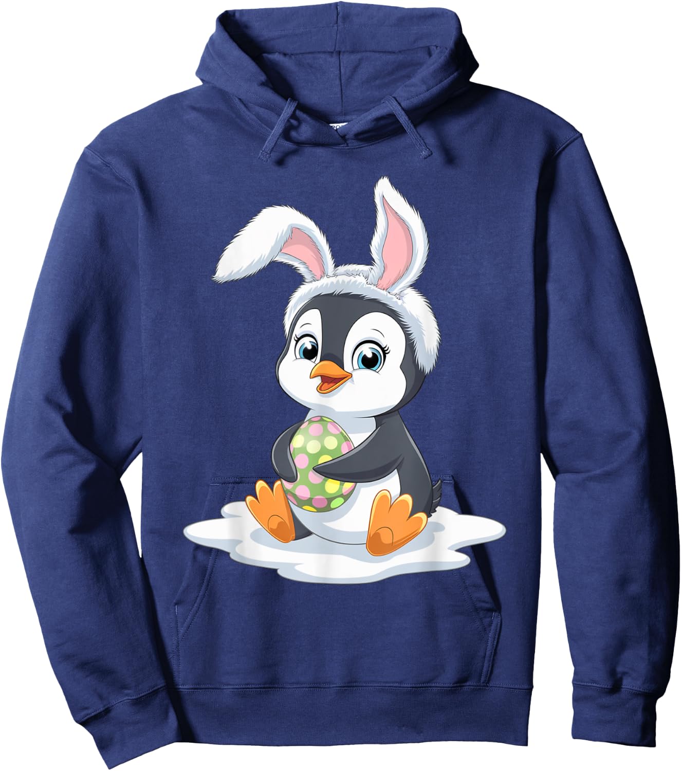 Easter Penguin Bunny's Ears Cute Holiday Design Hoodie - Hoodie | Navy